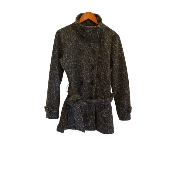 Ike Behar Double Breasted Womens Fleece Soft Belted Jacket Size Medium Gray - Picture 4 of 13